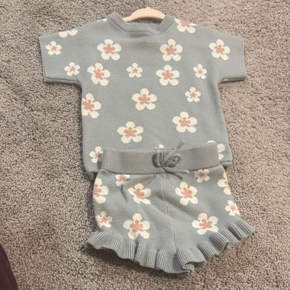 Floral Knit Baby Set